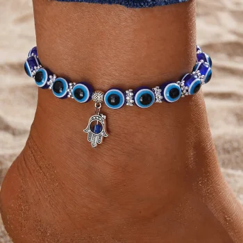 Turkish Evil Eye Anklet – Handmade Charm Jewellery