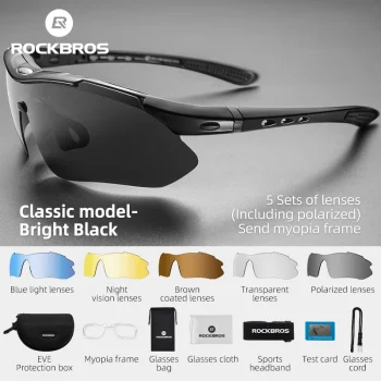 ROCKBROS Cycling Sunglasses – Polarised Photochromic Lens