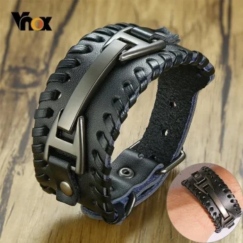 Hip Genuine Leather Bracelet for Men