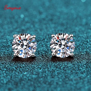 Moissanite Stud Earrings – S925 Silver, 0.1-3CT