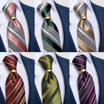 Elegant Striped Neck Tie Set for Men