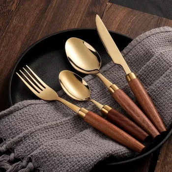 Wooden Handle Stainless Steel Cutlery Set