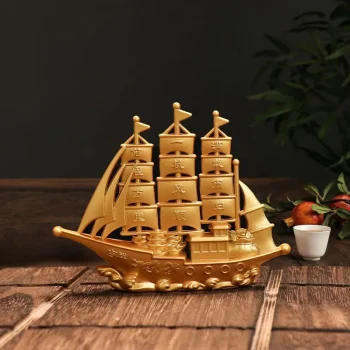 Ancient Sailing Ship Decor for Wealth