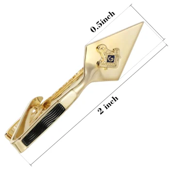 Gold Masonic Cufflinks and Tie Clip