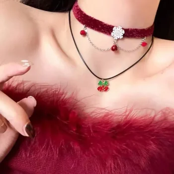 Trendy Choker Necklace with Charms