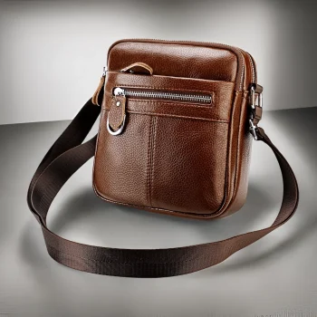 Mini Leather Crossbody Bag for Men