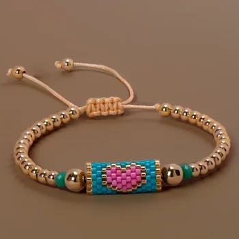 Handmade Heart Miyuki Beaded Bracelet