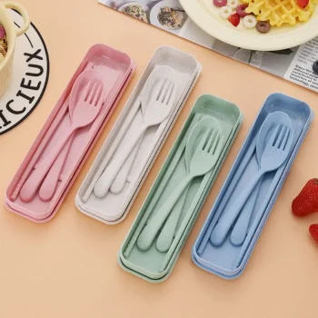 Portable Plastic Cutlery Set with Box