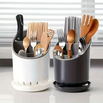 Cutlery Storage Holder with Drain Plate