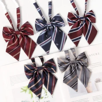 Striped Bow Tie for Girls – Uniform & Cosplay