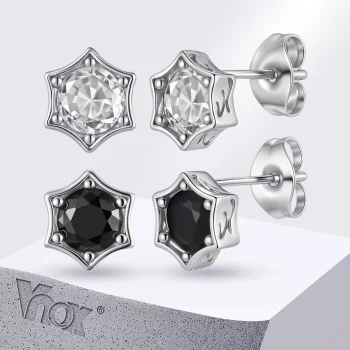 Star Stud Earrings – Zircon Punk Style Unisex