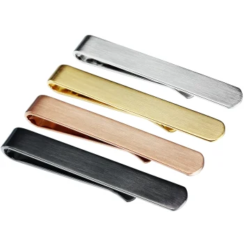 Elegant men's slim tie clip set in various colours and sizes