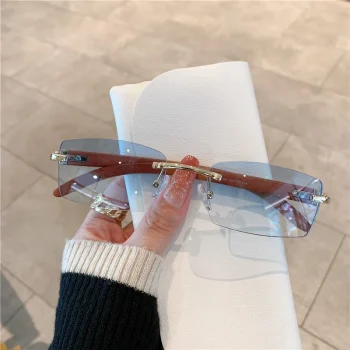 Retro Rimless Sunglasses for Men and Women