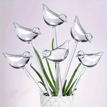 5-pack bird-shaped self-watering globes for indoor and outdoor plant pots