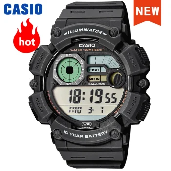 Casio WS-1500H-1A digital watch with large dial, 10-year battery, and sport waterproof design for men