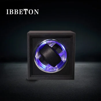 Matte black automatic watch winder box with Mabuchi motor and single-slot design