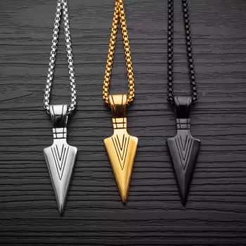 Zakol Spearhead Stainless Steel Necklace for Men
