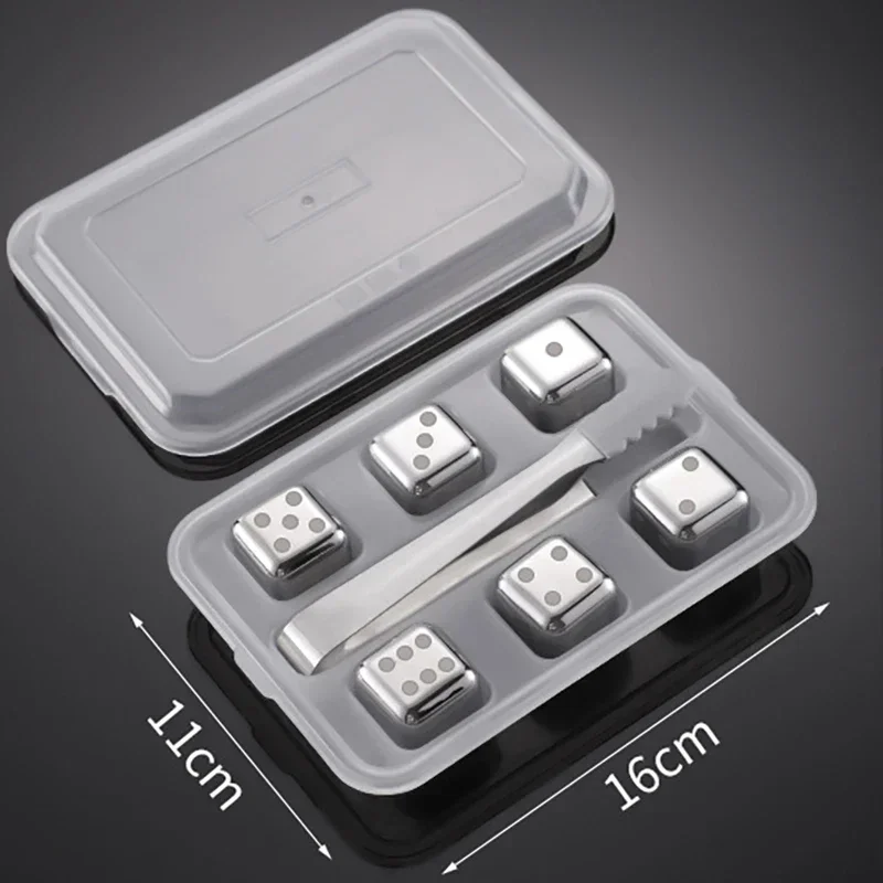 Dice 6pc Silver Clip