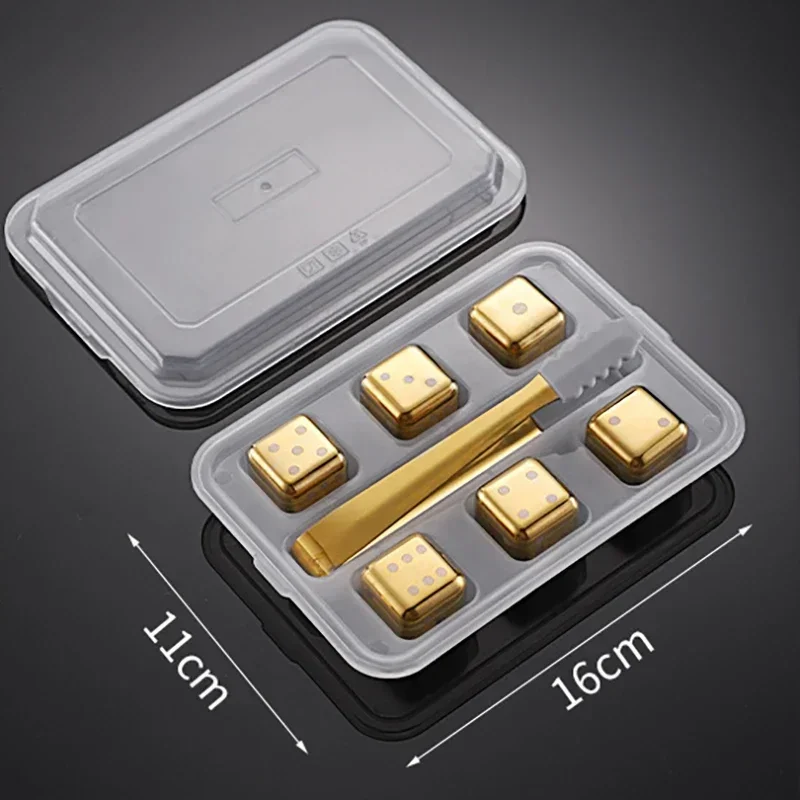Dice 6pc Gold Clip