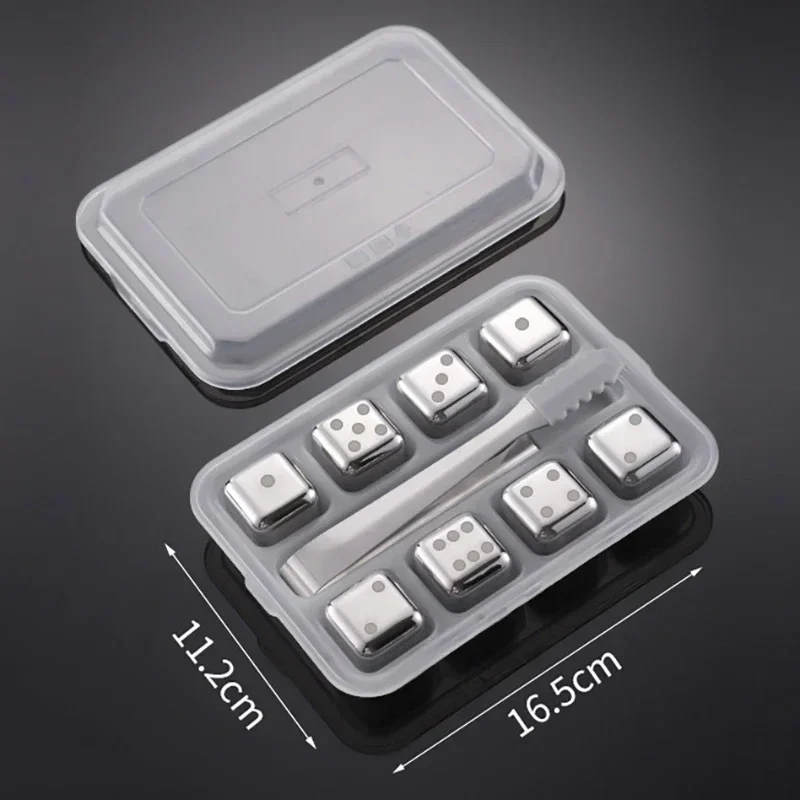 Dice 8pc Silver Clip