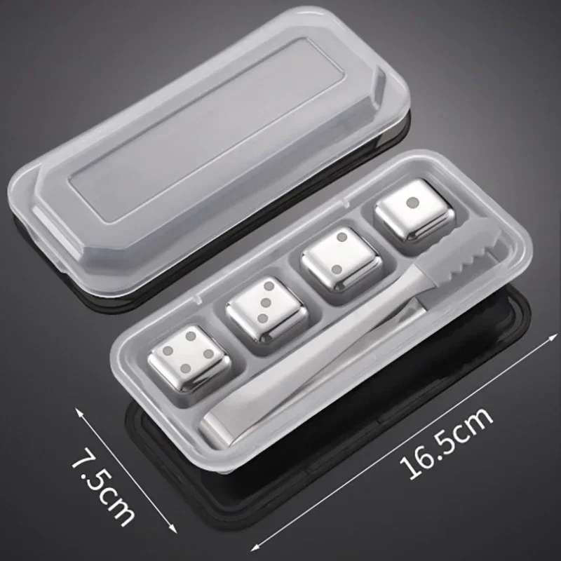 Dice 4pc Silver Clip