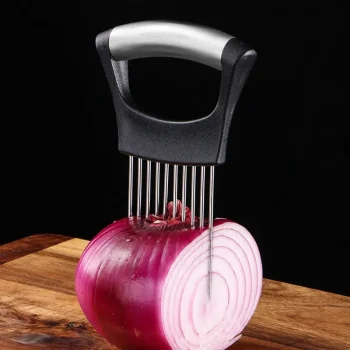 Practical Stainless Steel Onion Cutter for Kitchen Accessories