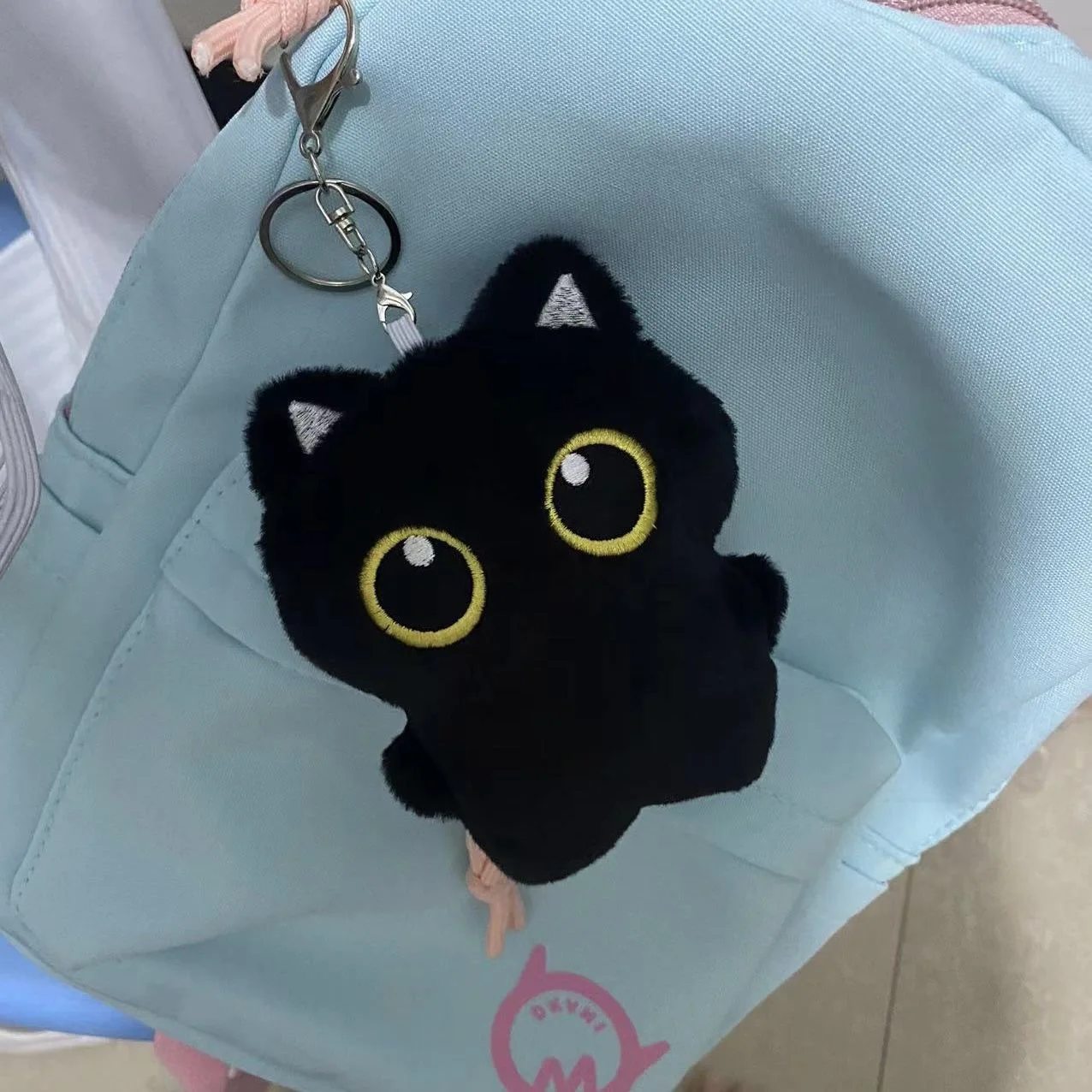 10cm Cute Black Cat plush toy Doll Small Pendant Cuddly Pillow Cushion Ins Black Cat Plush Toy Doll for Boy Girl birthday Gifts
