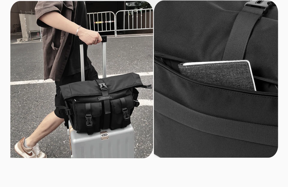 Tigernu Fashion Messenger Bags Male Shoulder Bags 13.3inch Laptop Bag Outdoor Crossbody Bags For Men Cycling Bags Boys Messenger