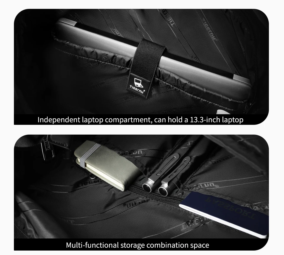 Tigernu Fashion Messenger Bags Male Shoulder Bags 13.3inch Laptop Bag Outdoor Crossbody Bags For Men Cycling Bags Boys Messenger