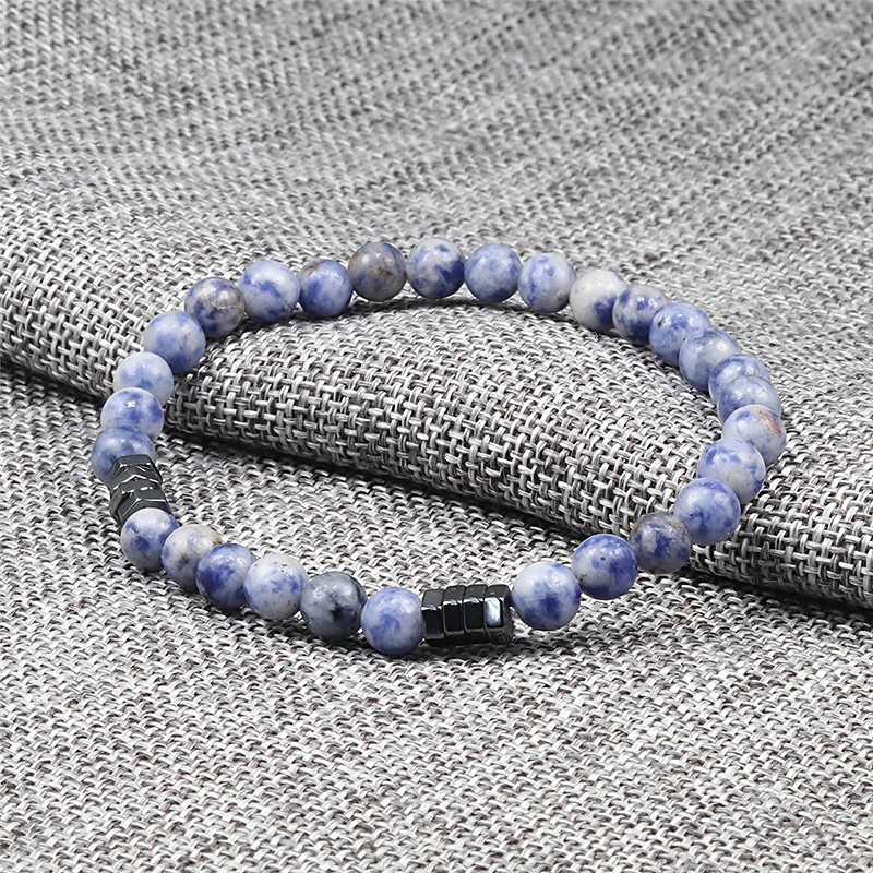 Geometric Men Bracelet Minimalist 6mm Beads Natural Lava Tiger Eye Stone Charm Distance Bracelets Homme Fashion Jewelry Gifts