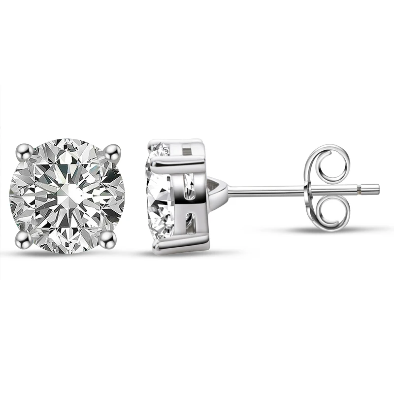 IOGOU 3mm/4mm/5mm/6.5mm/8mm/9mm/10mm/11mm Certified D VVS1 Moissanite Stud Earrings 925 Silver Earrings For Women Men Jewelry