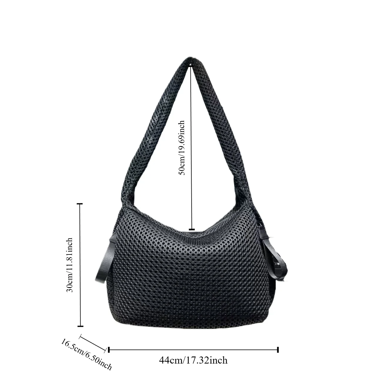 Ladies' fashionable mesh nylon lightweight diagonal cross bag with large capacity stitching casual shoulder bag