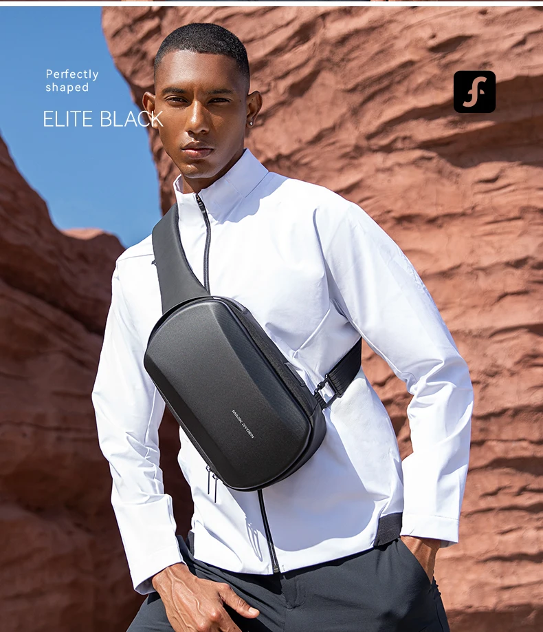 MarkRyden The Ratio Arc Mini: Hard-shell Waterproof Daily Crossbody Bag USB Port