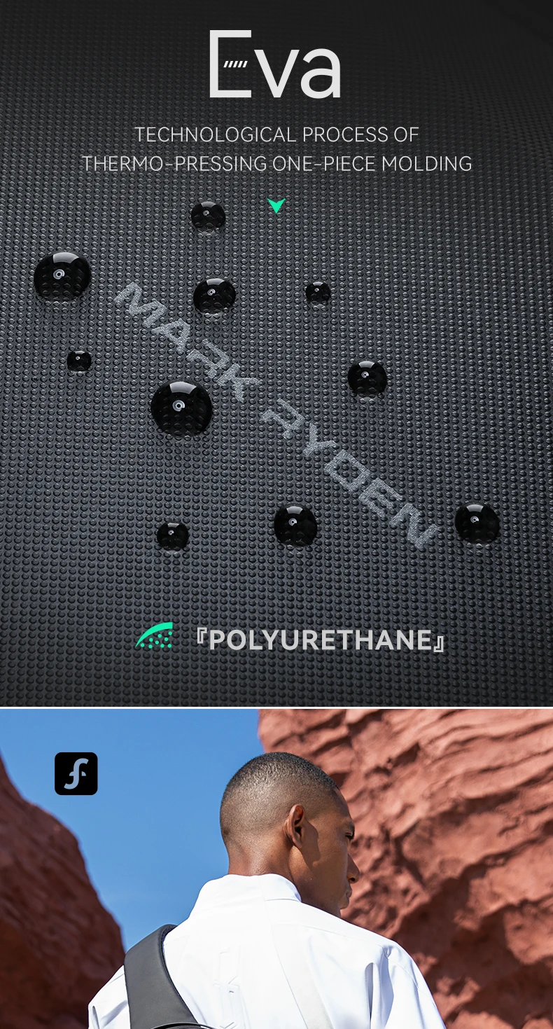 MarkRyden The Ratio Arc Mini: Hard-shell Waterproof Daily Crossbody Bag USB Port