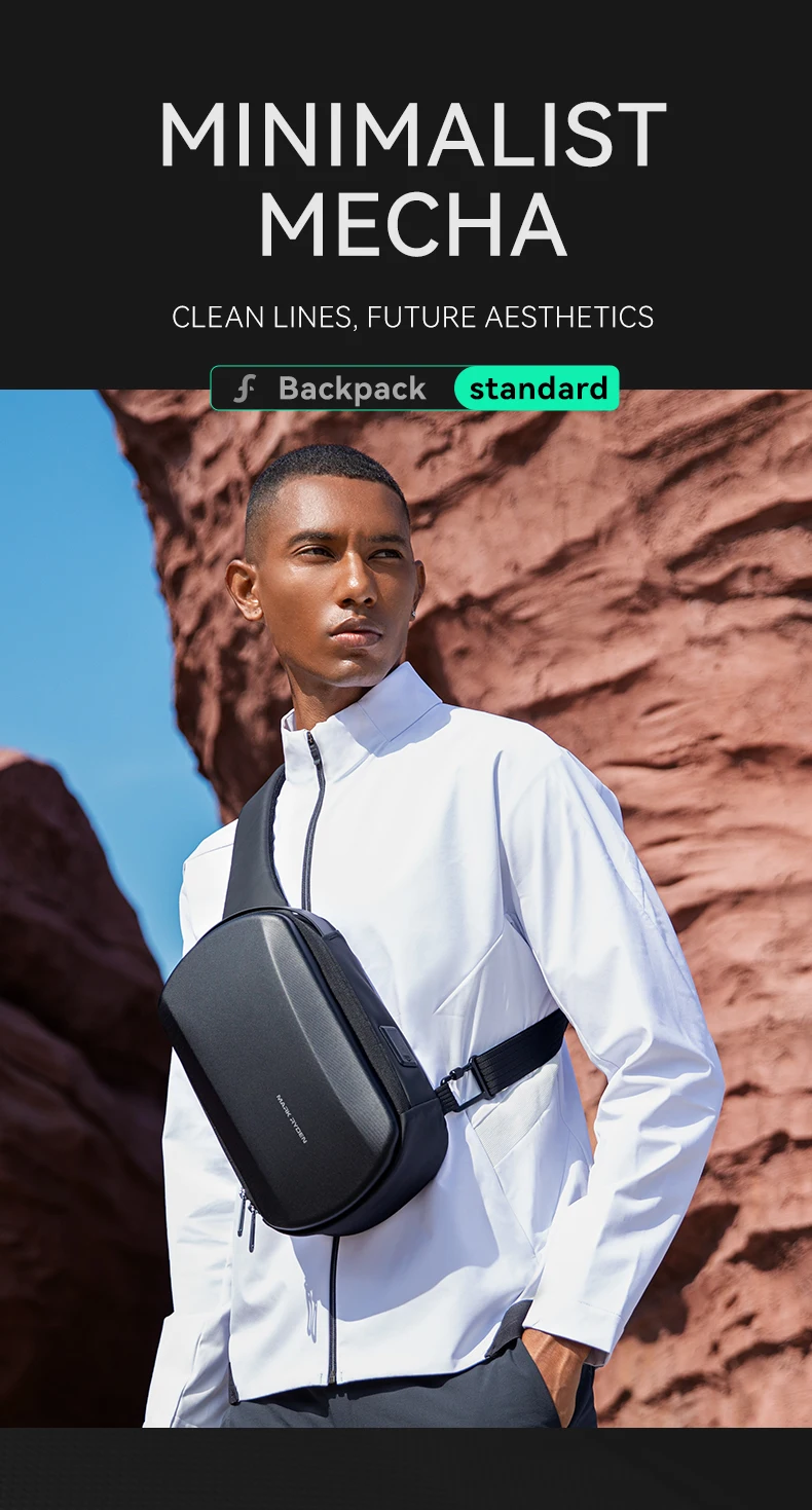 MarkRyden The Ratio Arc Mini: Hard-shell Waterproof Daily Crossbody Bag USB Port