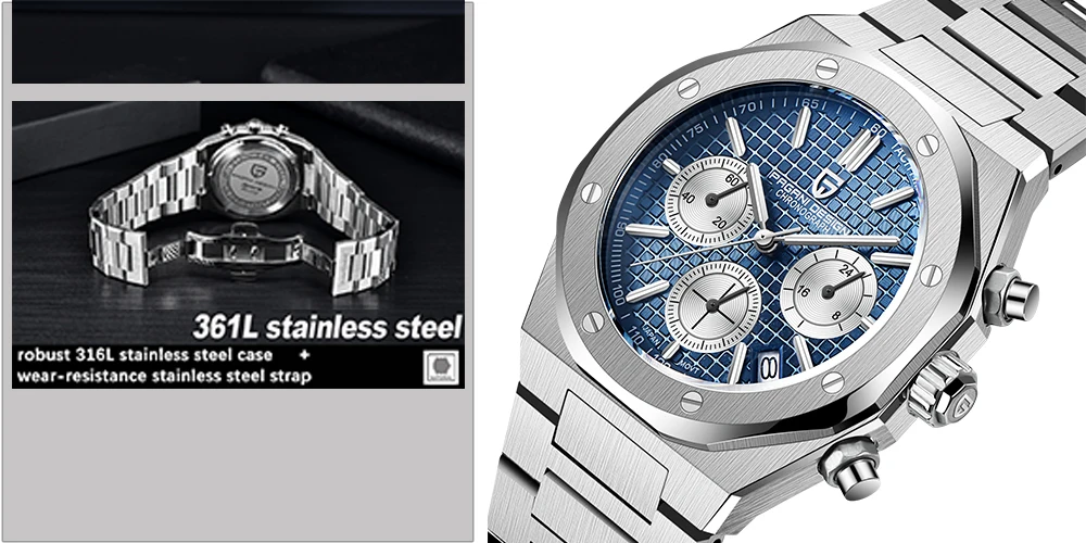 PAGANI DESIGN （Pagrne） New Men Quartz Watch Rubber Belt Men's Luxury Watch Fashion Casual Sports Male Clock Relogio Maasculino