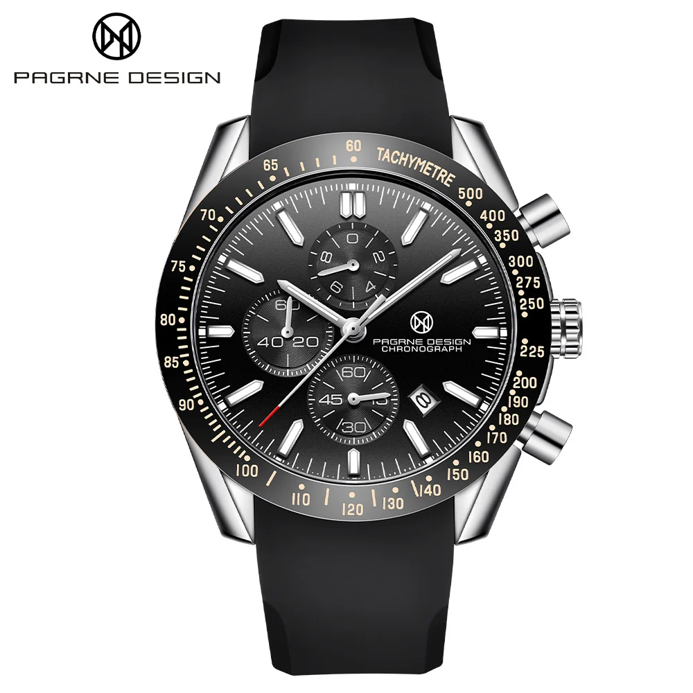 PAGANI DESIGN （Pagrne） New Men Quartz Watch Rubber Belt Men's Luxury Watch Fashion Casual Sports Male Clock Relogio Maasculino