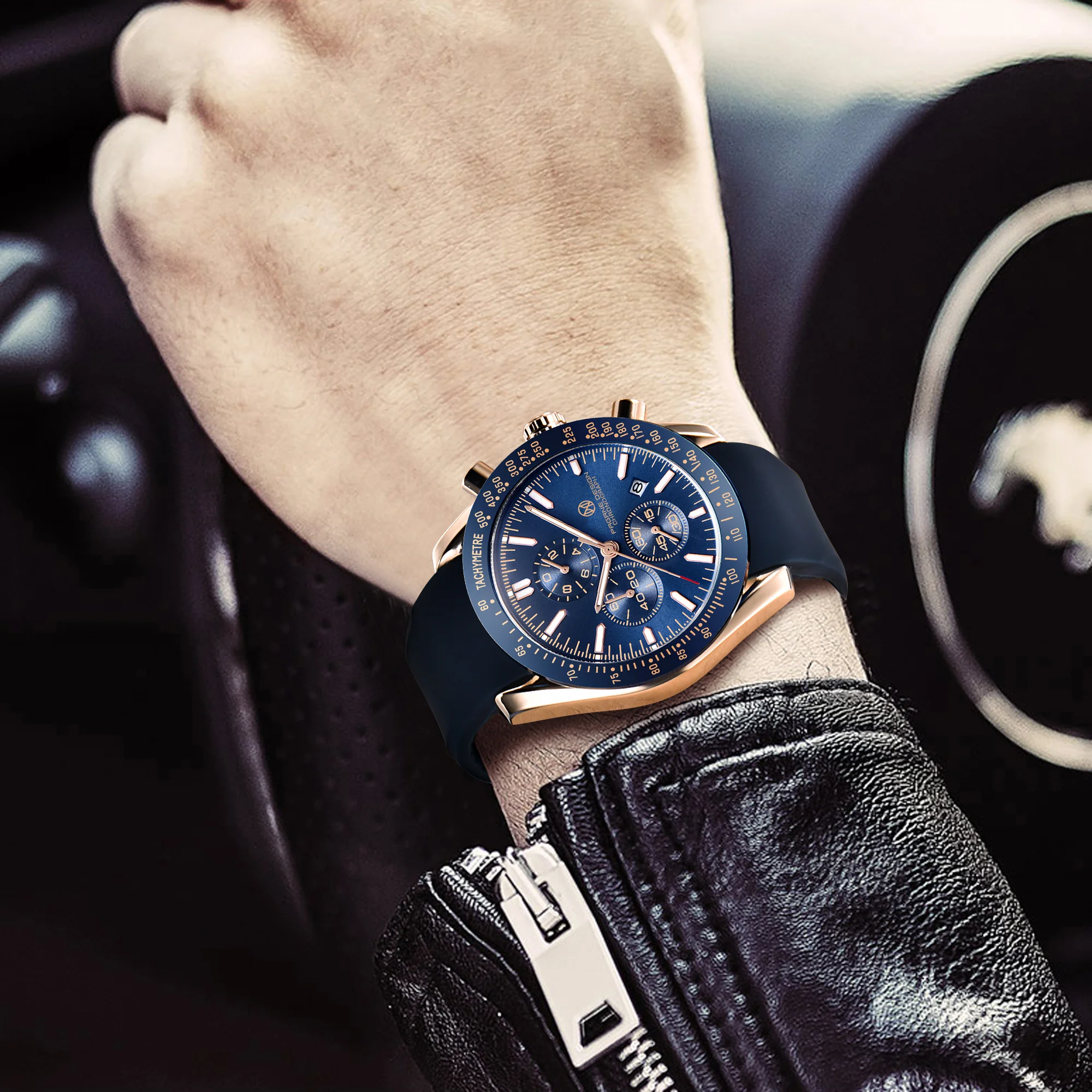 PAGANI DESIGN （Pagrne） New Men Quartz Watch Rubber Belt Men's Luxury Watch Fashion Casual Sports Male Clock Relogio Maasculino