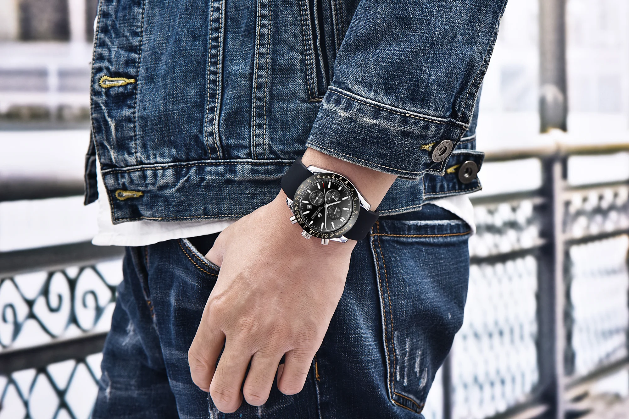 PAGANI DESIGN （Pagrne） New Men Quartz Watch Rubber Belt Men's Luxury Watch Fashion Casual Sports Male Clock Relogio Maasculino