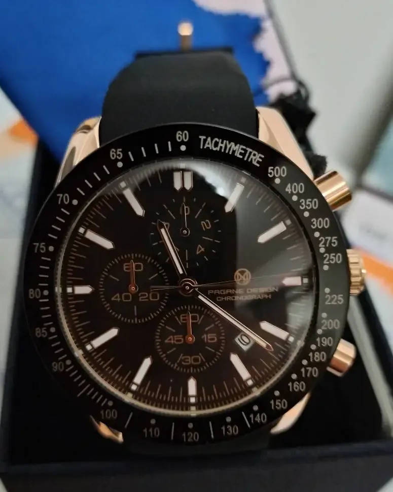 PAGANI DESIGN （Pagrne） New Men Quartz Watch Rubber Belt Men's Luxury Watch Fashion Casual Sports Male Clock Relogio Maasculino