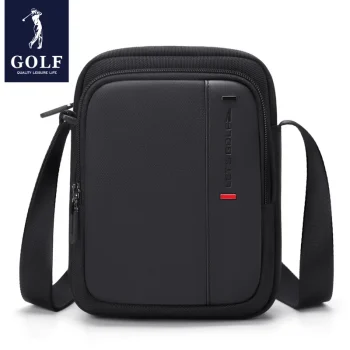 Mini crossbody bag for men in black Oxford fabric with waterproof design