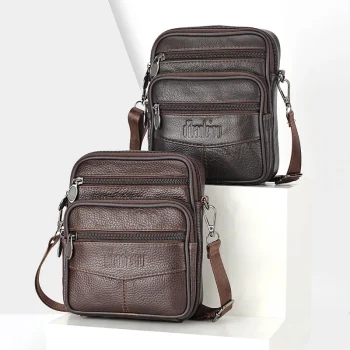 Genuine Leather Shoulder Messenger Bag for Men