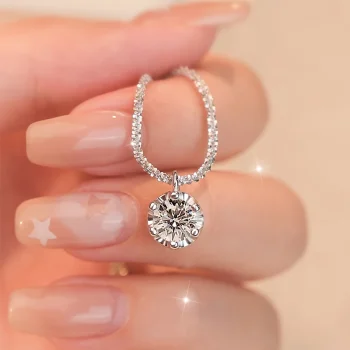 Moissanite Pendant Necklace in Sterling Silver