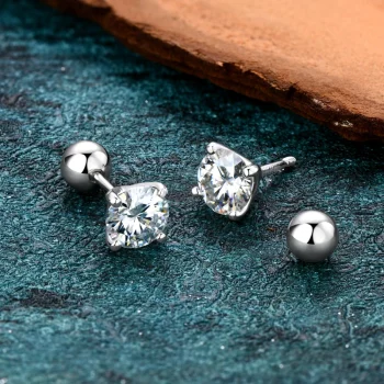 Moissanite Stud Earrings – 925 Sterling Silver