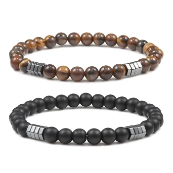 Men’s Beaded Bracelet – Natural Stone Lava Beads