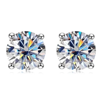 Moissanite Stud Earrings – 925 Sterling Silver