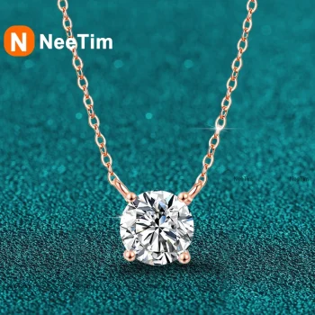 Moissanite Pendant Necklace – 925 Sterling Silver