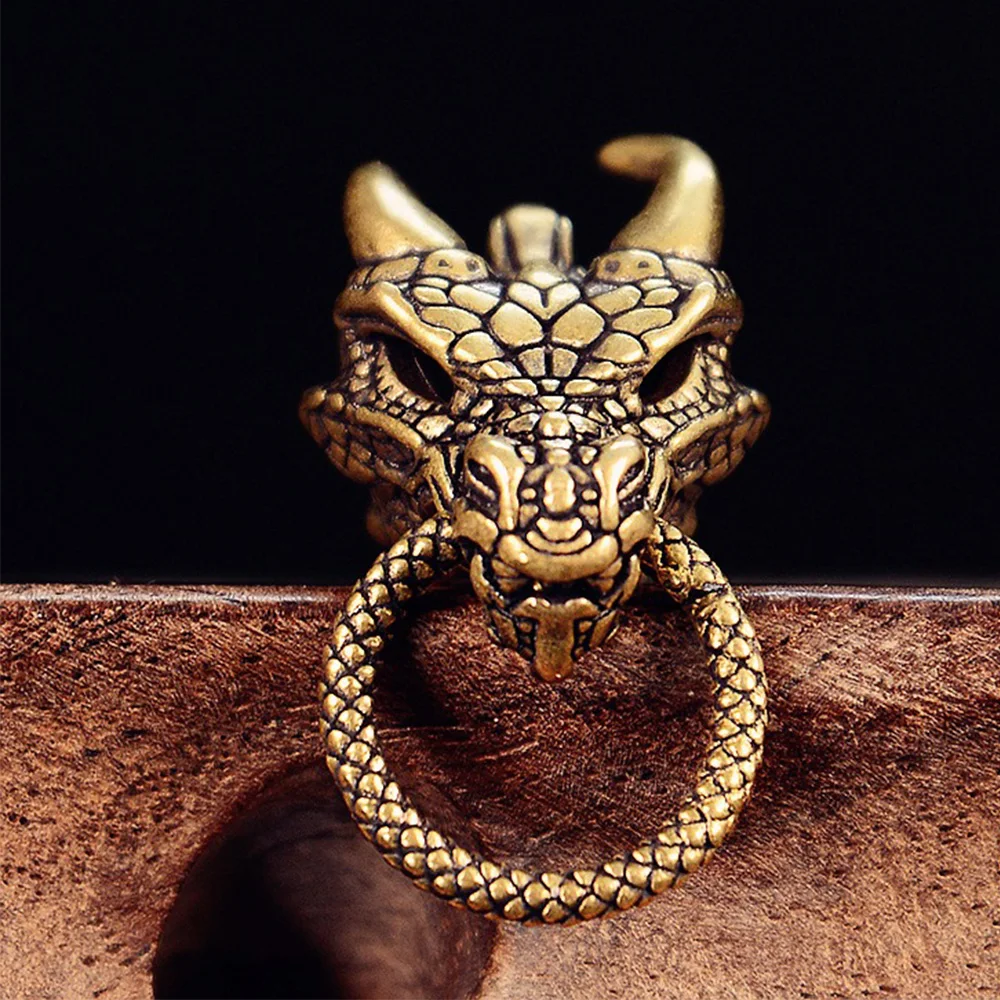 Brass Dragon Feng Shui Amulet Lucky Ornament for Home Décor and Good Fortune
