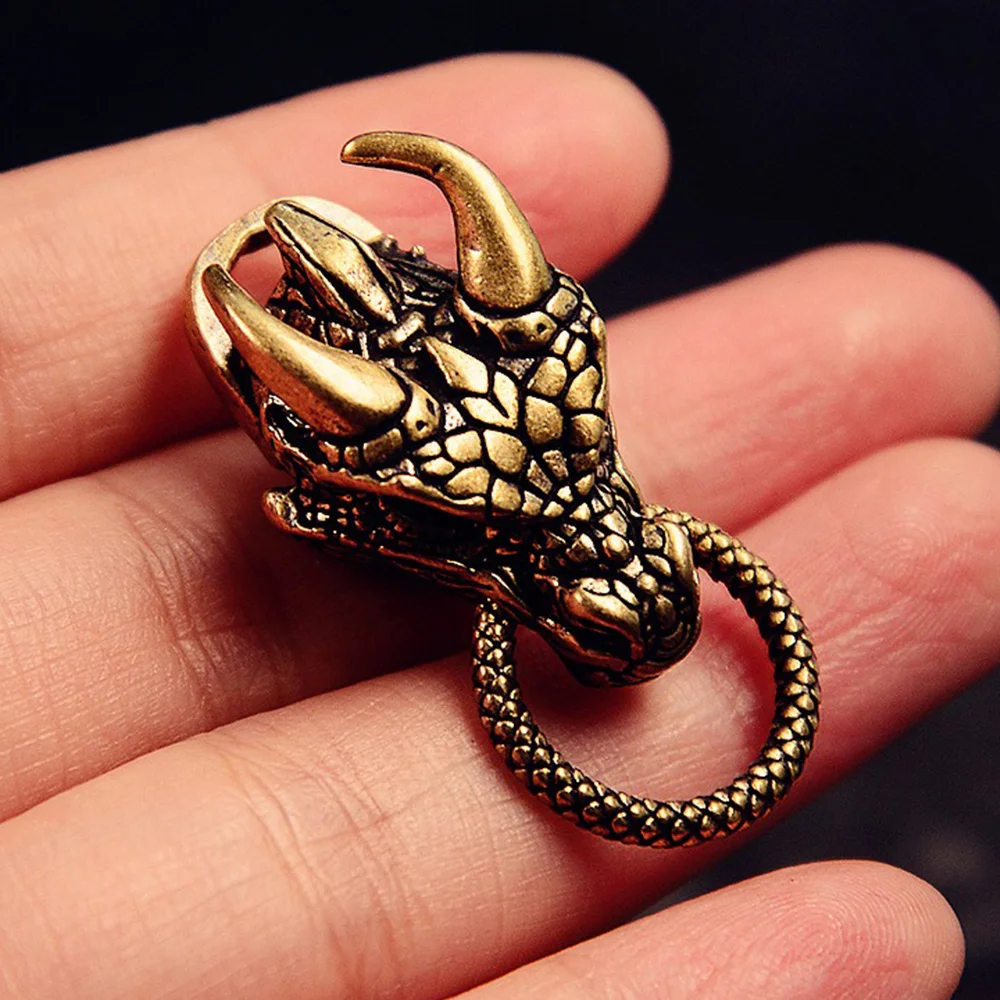 Brass Dragon Feng Shui Amulet Lucky Ornament for Home Décor and Good Fortune
