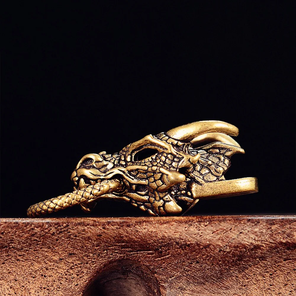 Brass Dragon Feng Shui Amulet Lucky Ornament for Home Décor and Good Fortune